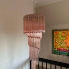 4721 - 86 pink prims - spiral - murano chandelier-1