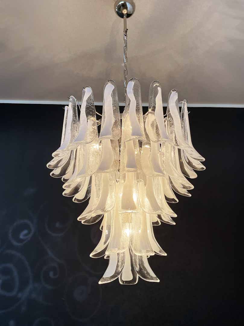 Murano Chandelier - 52 petals - White